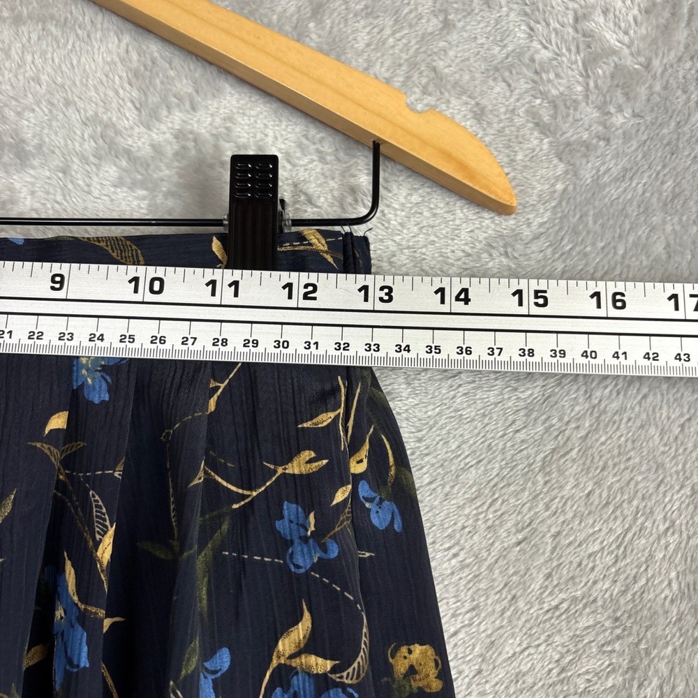 Penmans Skirt Floral Pleated Midi Small Navy Blue Dark Academia Romantic Y2K - Picture 4 of 5